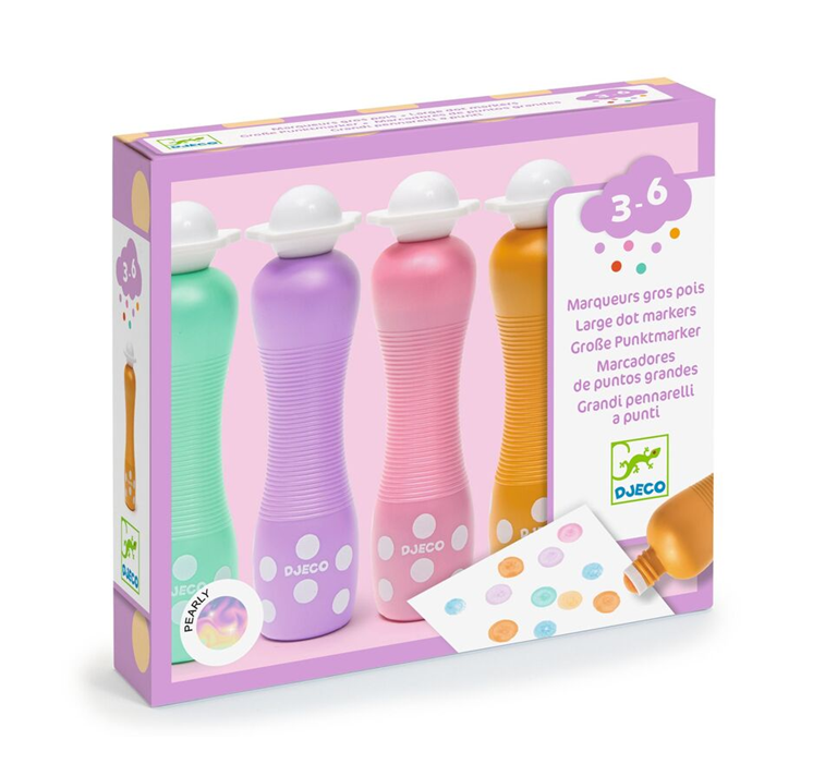 Djeco - 4 Foam Markers Pearl