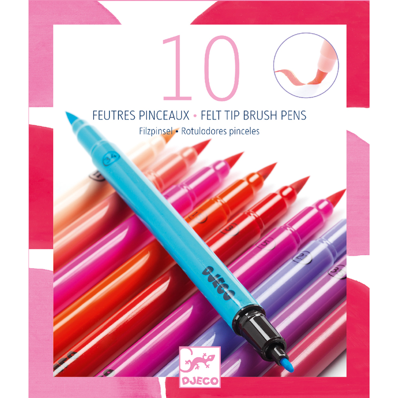 Djeco - 10 Art Felt Brushes Sweet
