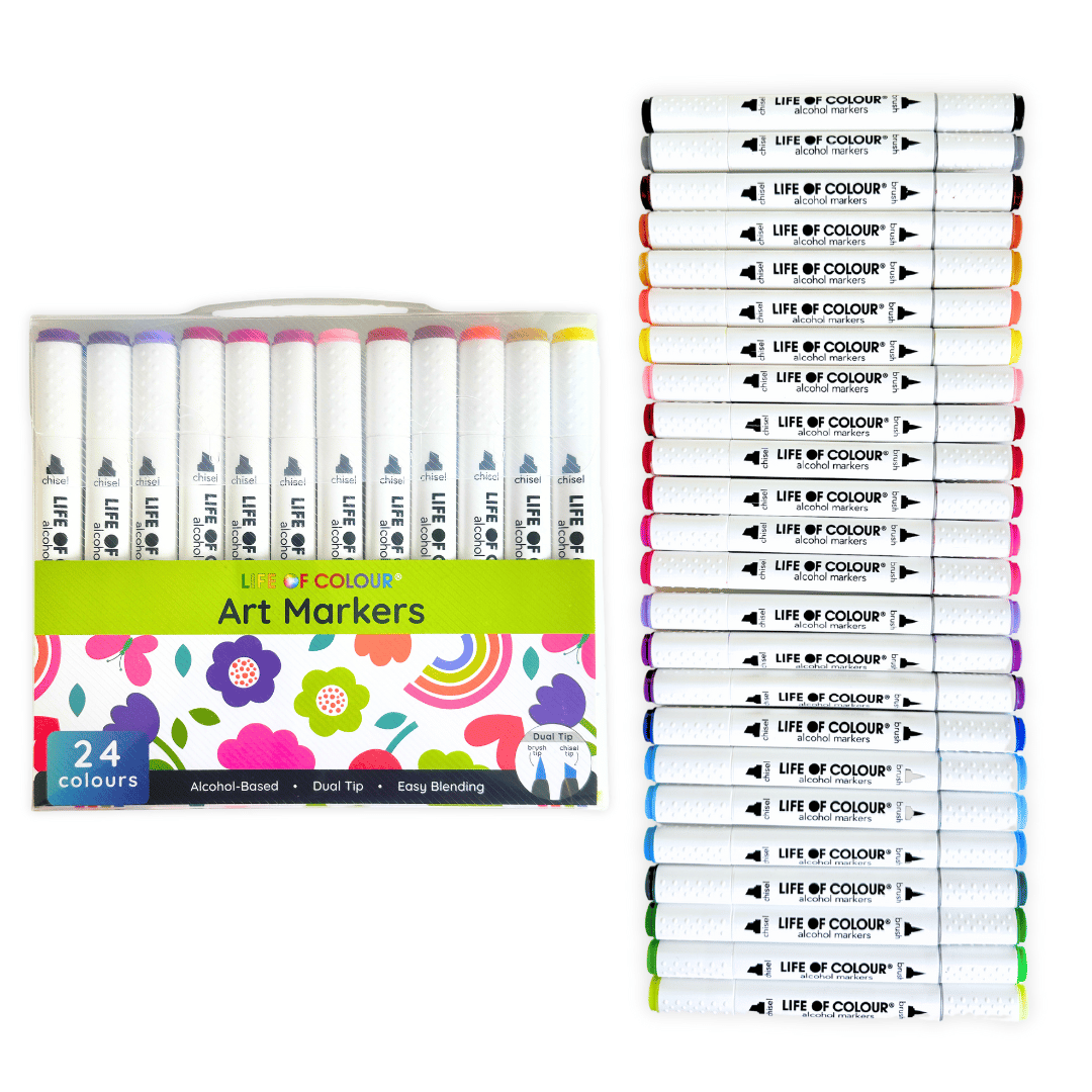 Life of Colour - Art Markers - 24 Alcohol Based, Dual Tip Markers