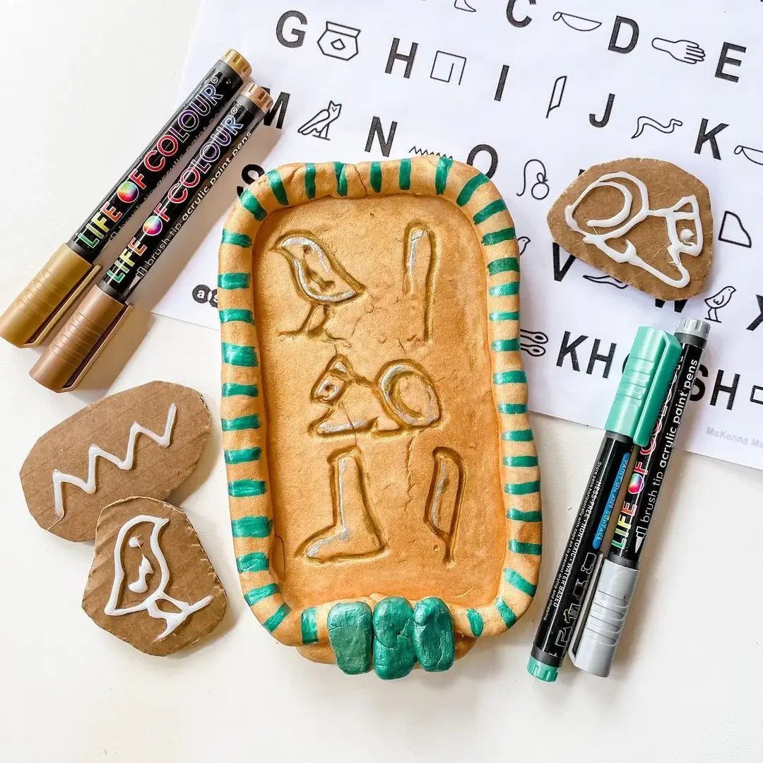 Life of Colour - Metallic Brush Tip Acrylic Paint Pens - Set of 12