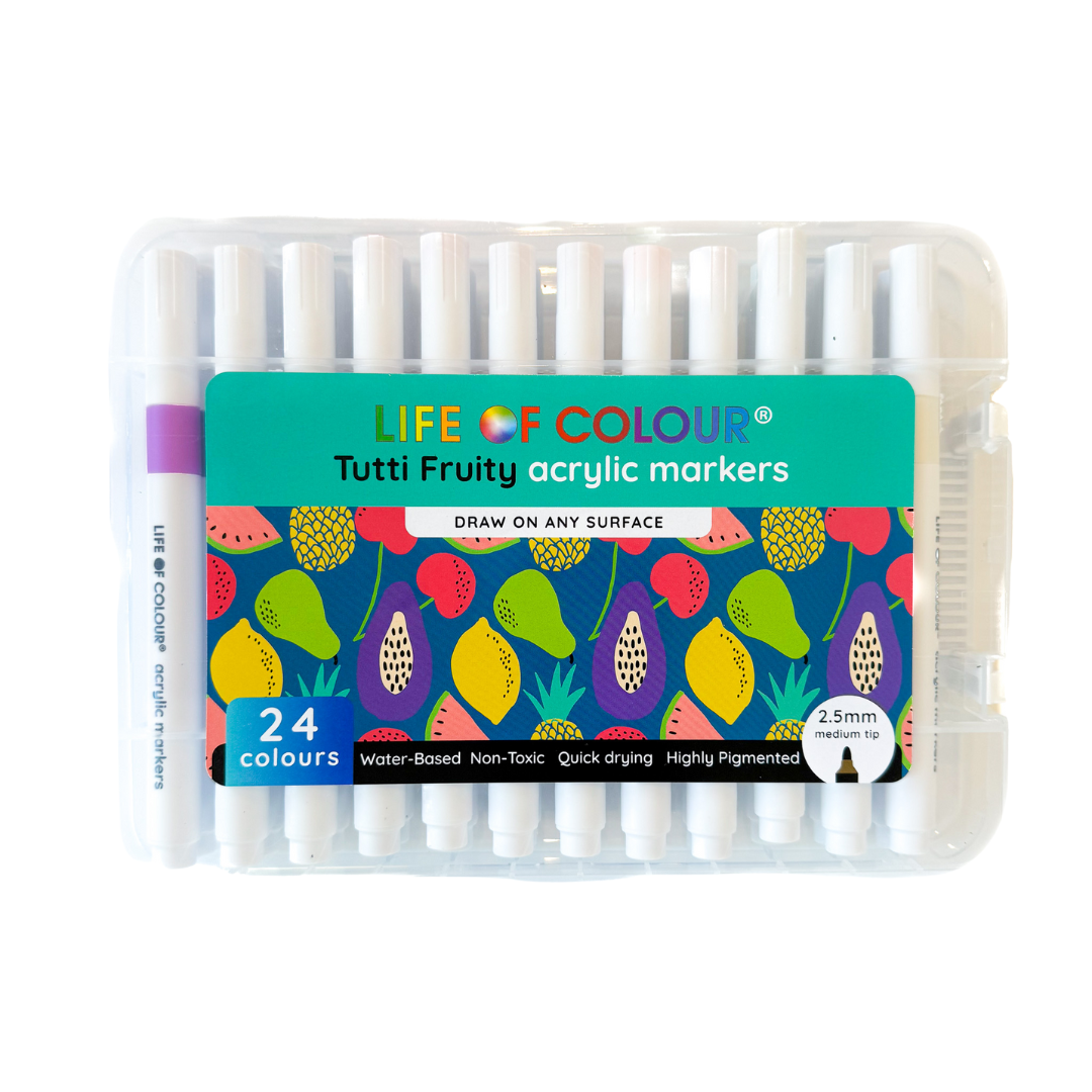 Life of Colour - Acrylic Markers Tutti Fruity - Set of 24