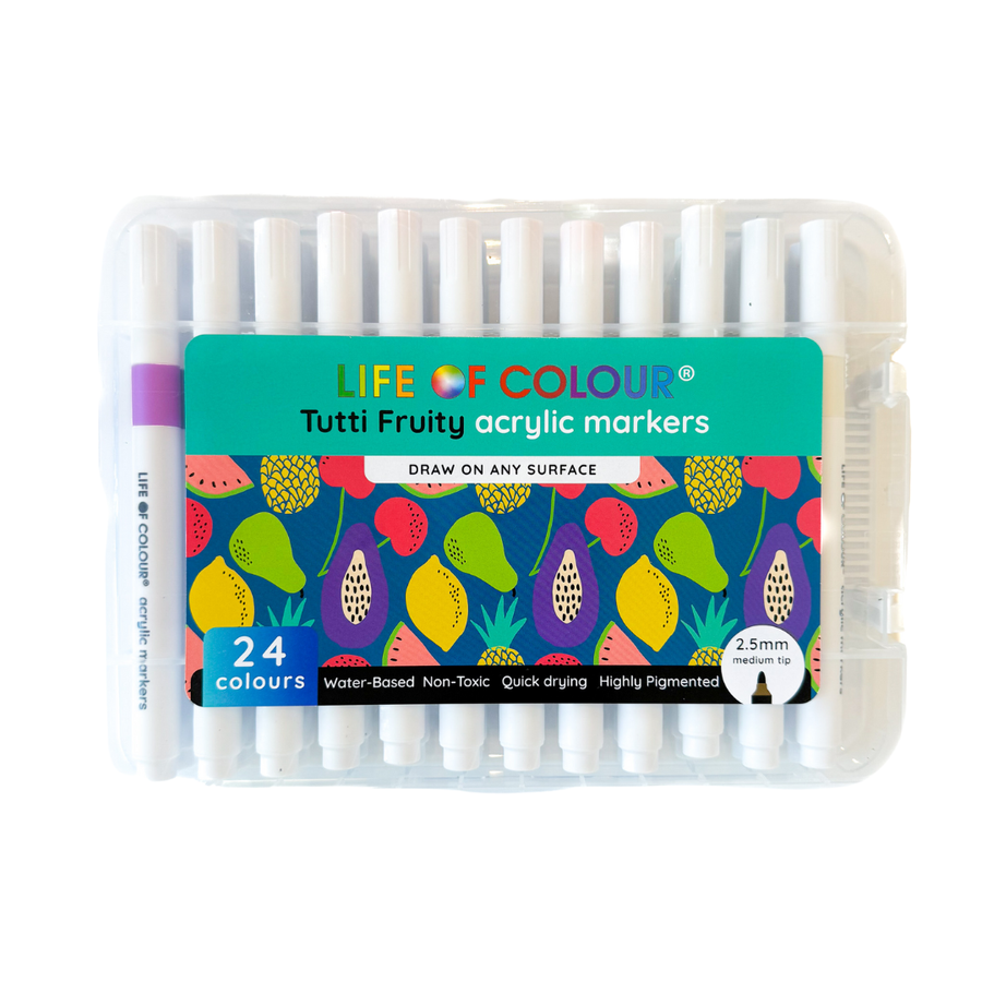 Life of Colour - Acrylic Markers Tutti Fruity - Set of 24