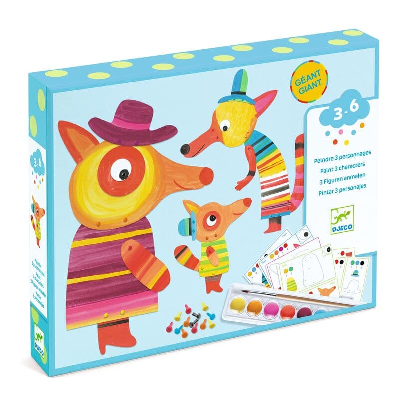 Djeco - Fox Family Painting Set in box