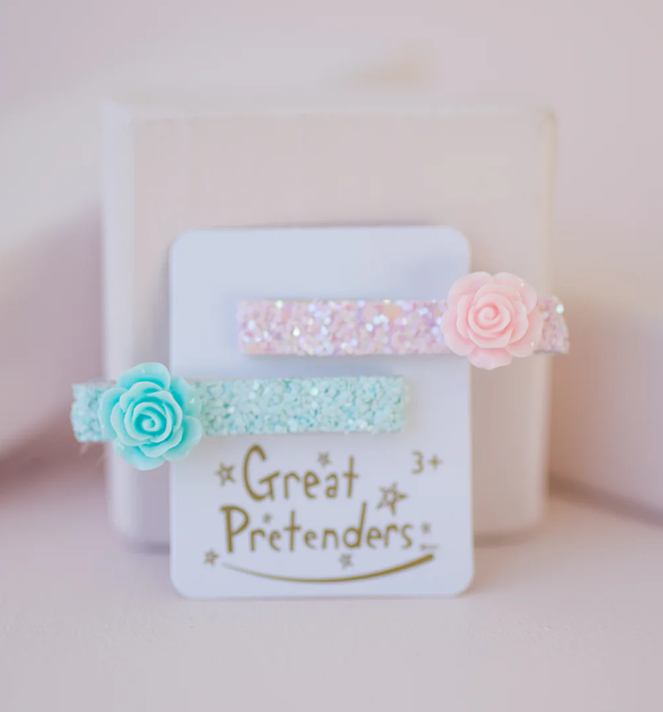 Great Pretenders - Boutique Glitter Rosette Hair Clips