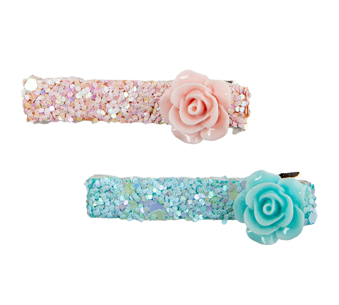 Great Pretenders - Boutique Glitter Rosette Hair Clips