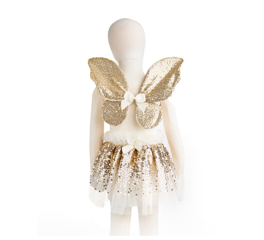Great Pretenders Gracious Gold Sequins Skirt, Wings and Wand Set