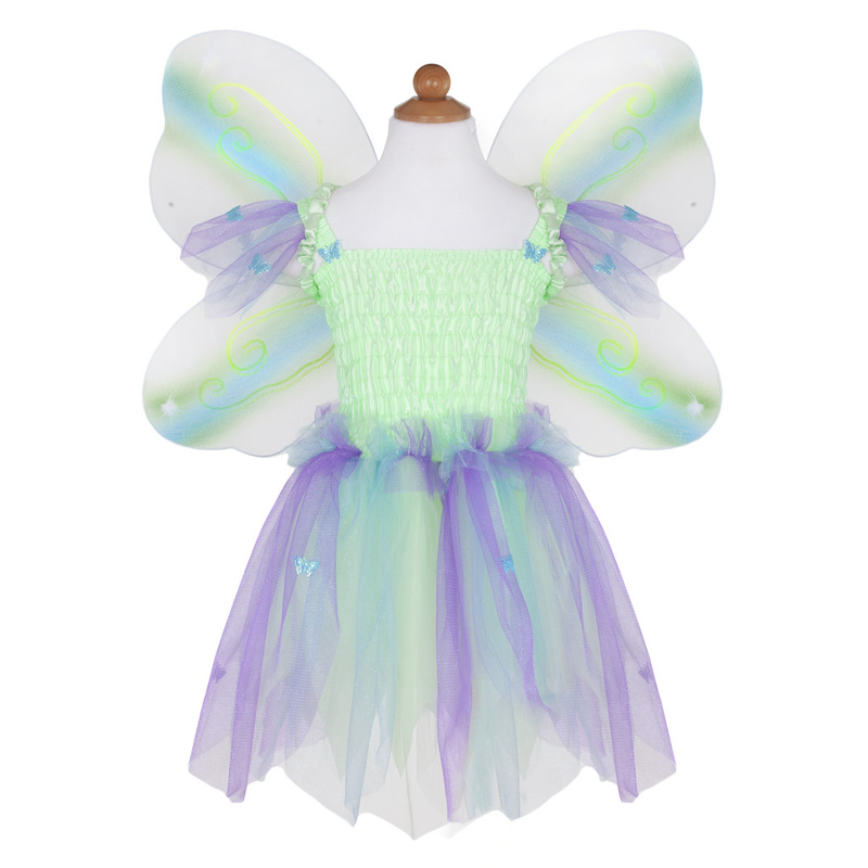 Great Pretenders - Green Butterfly Dress and Wings with Wand - Size 5-6