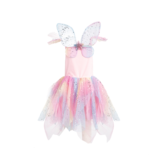 Great Pretenders - Rainbow Fairy Dress with Wings - Size 3-4