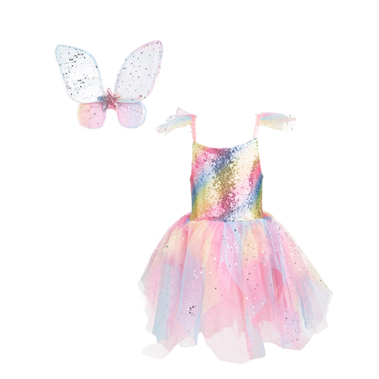 Great Pretenders - Rainbow Fairy Dress with Wings - Size 3-4