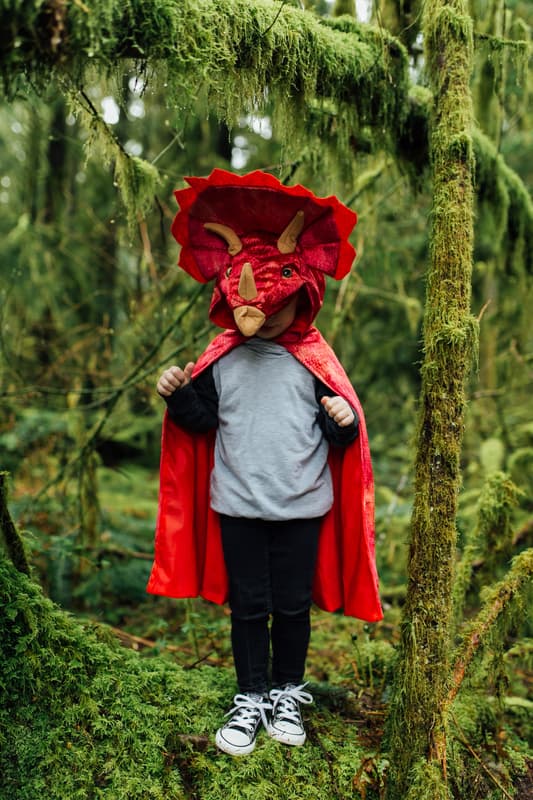 Great Pretenders Red Triceratops Hooded Cape