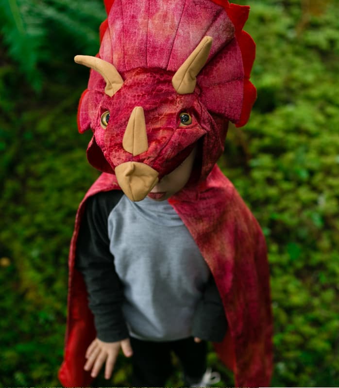 Great Pretenders Red Triceratops Hooded Cape