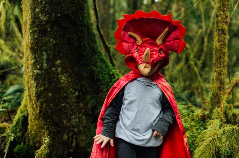 Great Pretenders Red Triceratops Hooded Cape