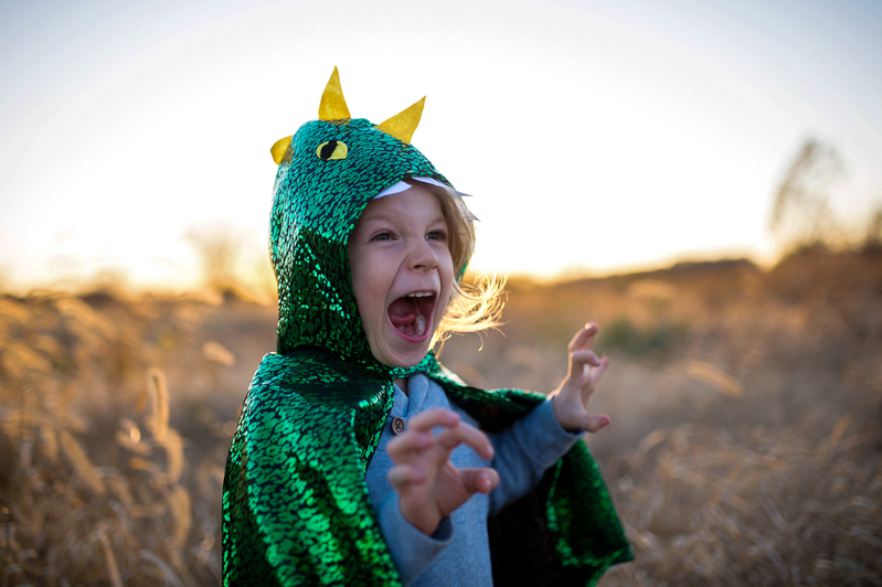 Great Pretenders - Metallic Green Dragon Cape - Size 2-3