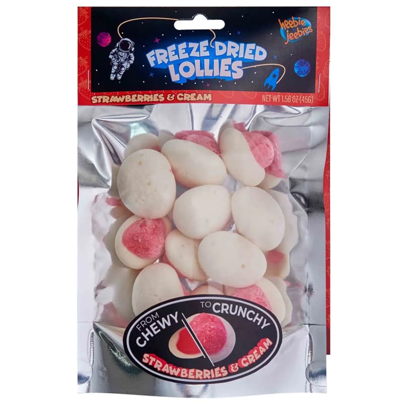 Heebie Jeebies Strawberries and Cream Freeze-Dried Lollies