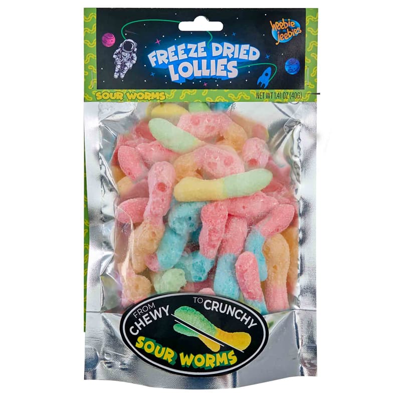 Heebie Jeebies Freeze Dried Lollies - Sour Worms