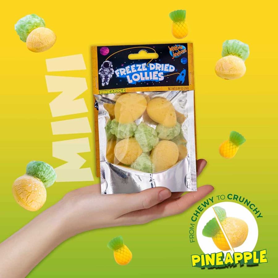 Heebie Jeebies Freeze Dried Lollies - Mini Pack of Pineapples