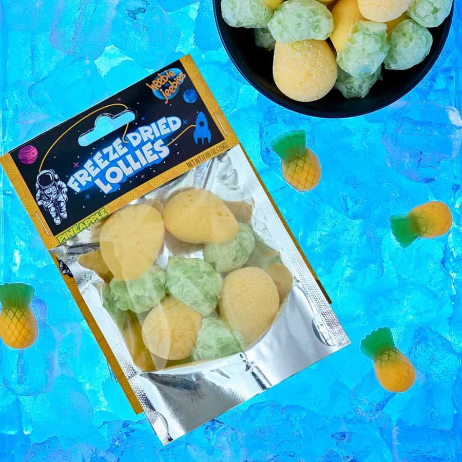 Heebie Jeebies Freeze Dried Lollies - Mini Pack of Pineapples