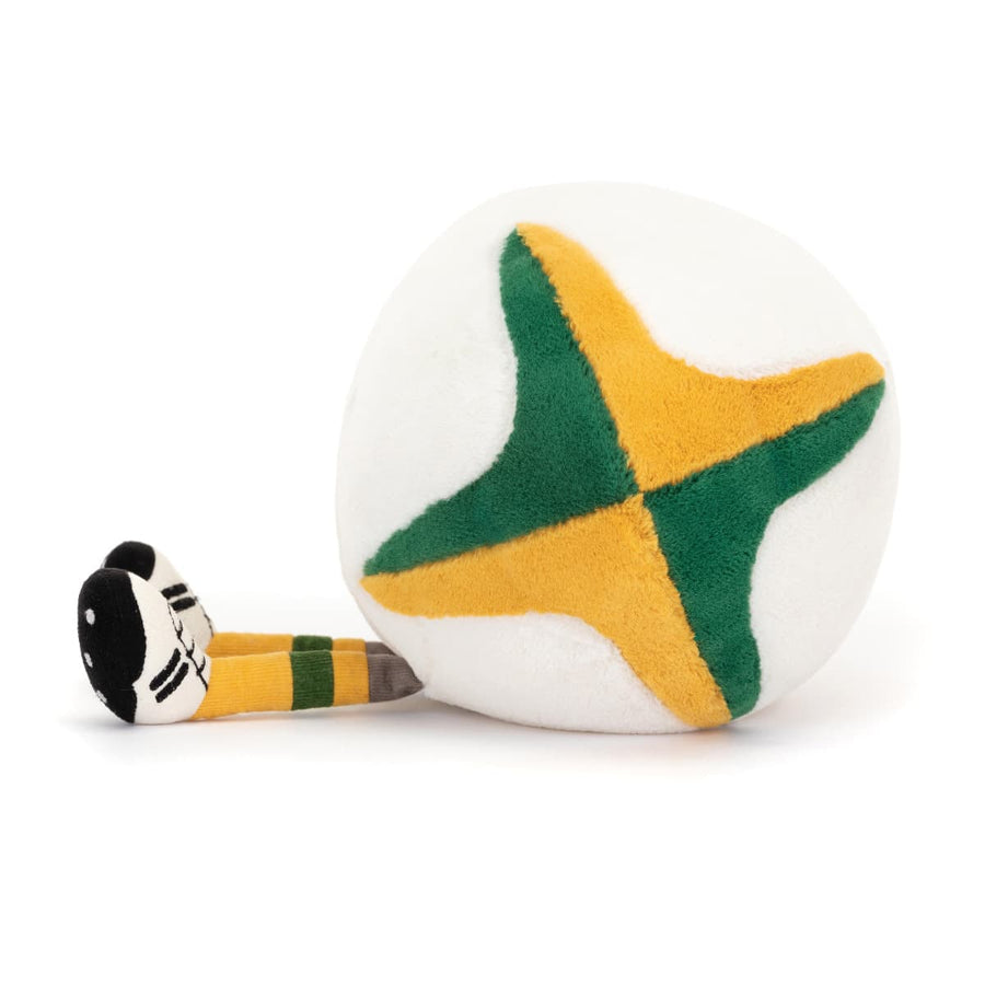 Jellycat Amuseable Sports - Australian Rugby Ball side view
