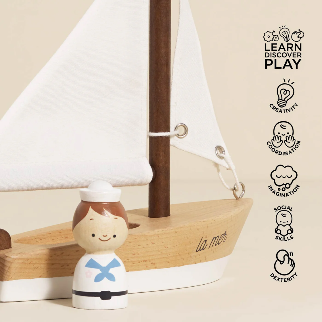 Le Toy Van - Wooden Sailing Boat & Captain