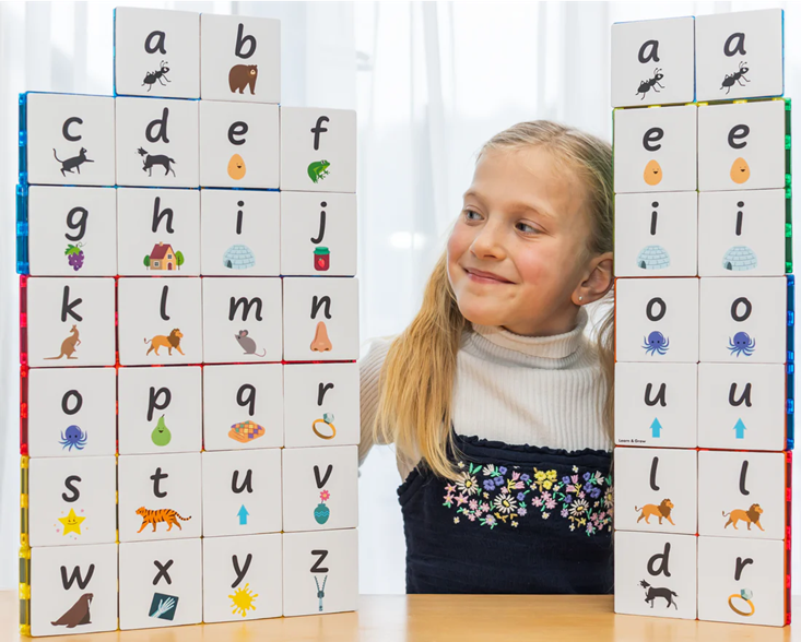 Learn and Grow - Magnetic Tile Topper - Alphabet Lower Case