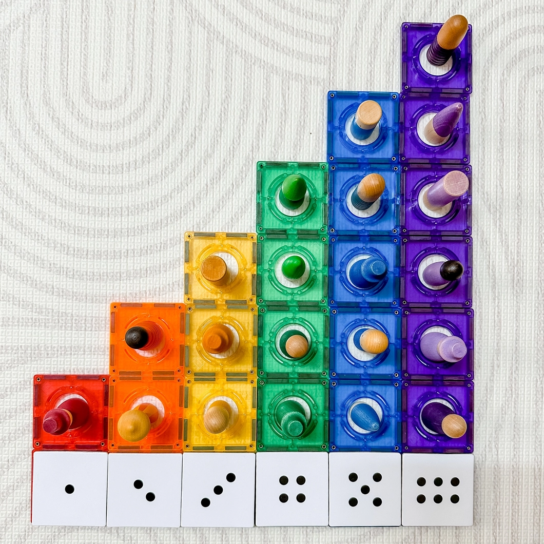 Learn and Grow - Magnetic Tile Toppers - Numeracy Pack 40 Pc
