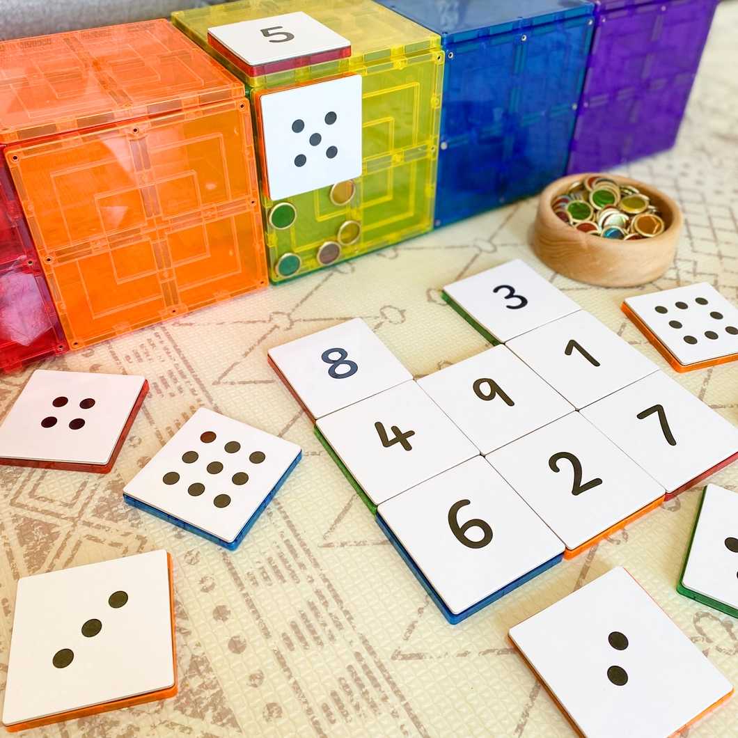 Learn and Grow - Magnetic Tile Toppers - Numeracy Pack 40 Pc