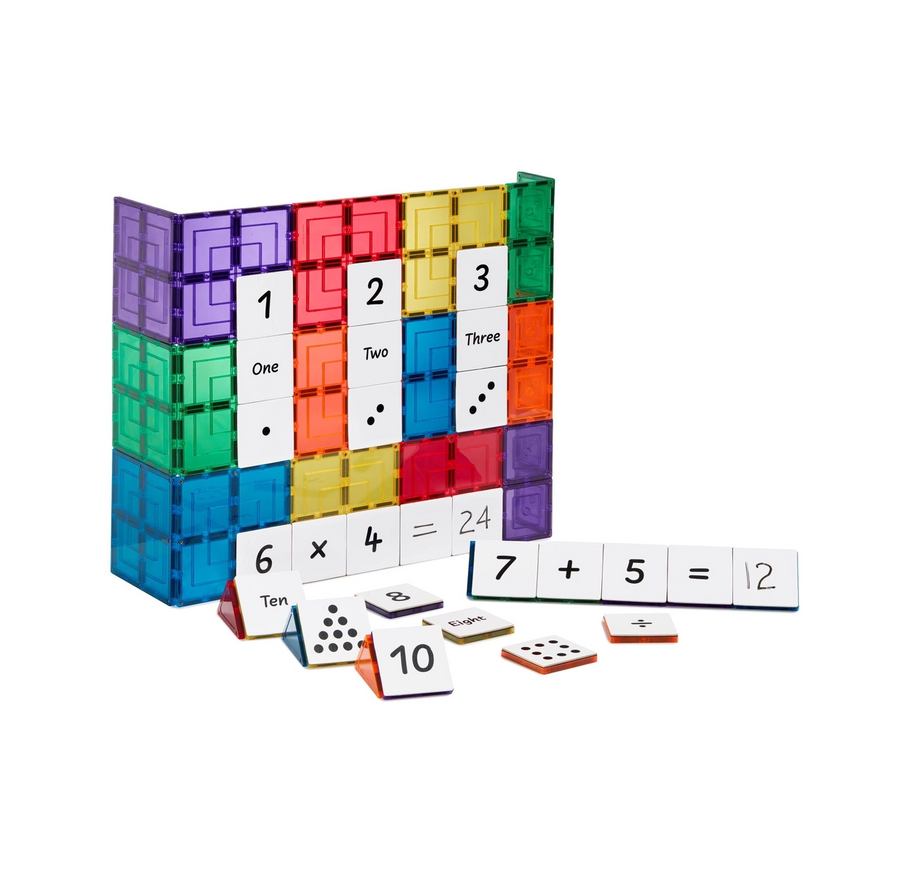 Learn and Grow - Magnetic Tile Toppers - Numeracy Pack 40 Pc