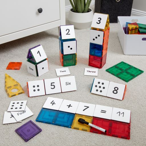 Learn and Grow - Magnetic Tile Toppers - Numeracy Pack 40 Pc