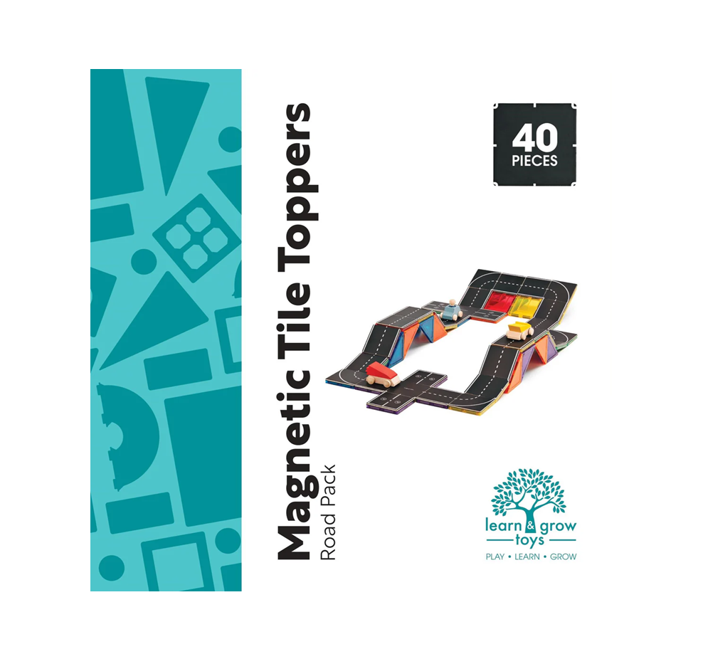 Learn and Grow - Magnetic Tile Toppers - Road Pack 40 Pc