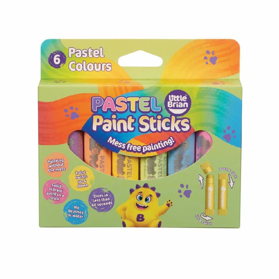 Little Brian Pastel Paint Sticks 6 pieces
