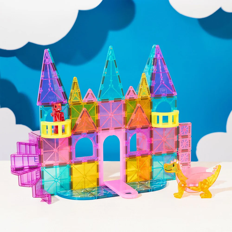 Magna-Tiles - Castle DLX + microMAGS - 48 Piece Set