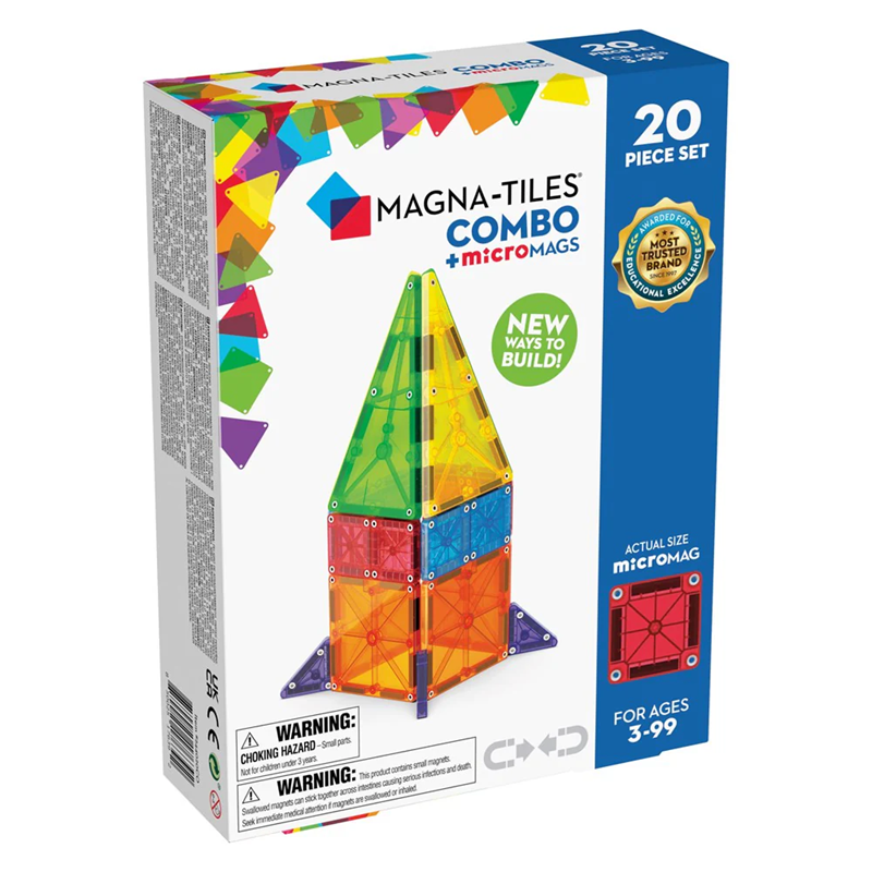 Magna-Tiles - Combo + microMAGS - 20 Piece Set