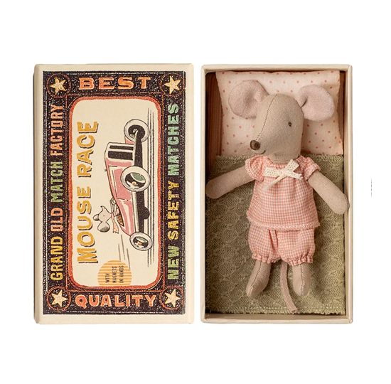 Maileg - Little Sister Mouse in Matchbox