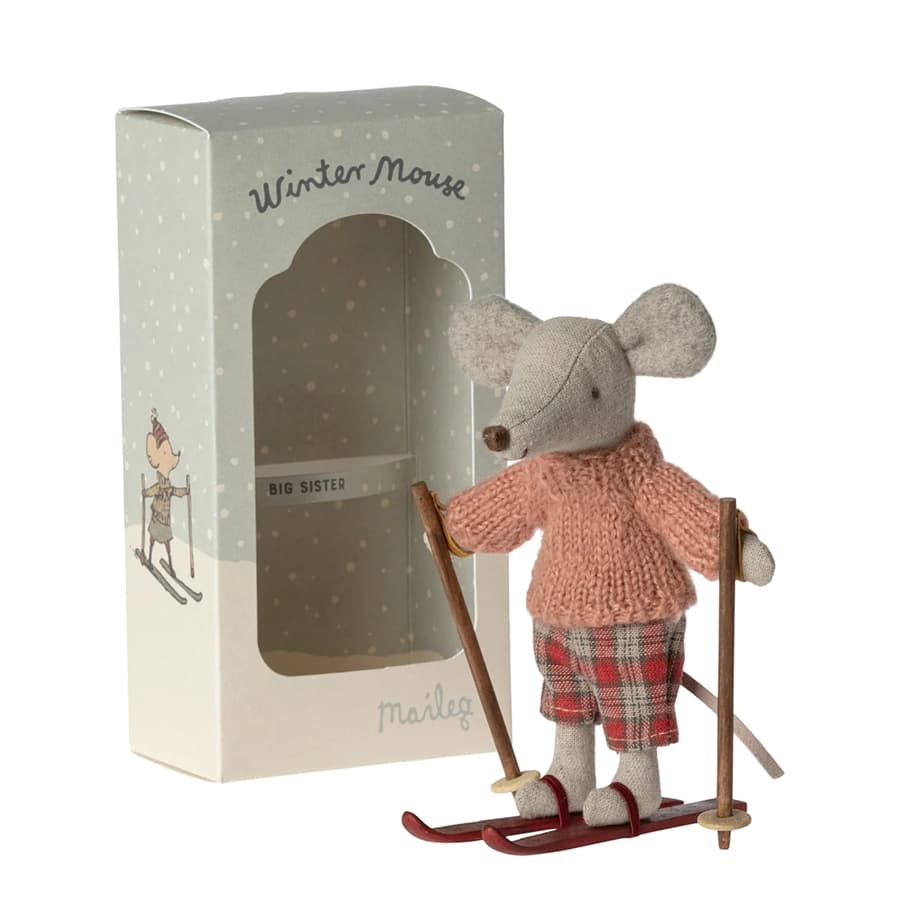 Maileg Winter Mouse Big Sister and box
