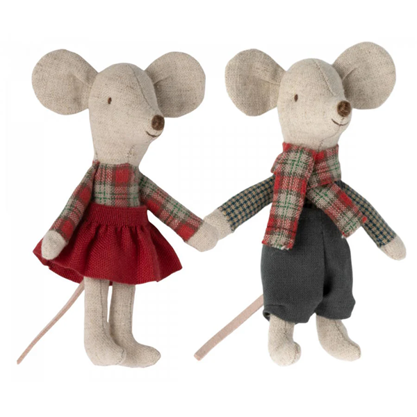 Maileg - Winter Mice Twins in House