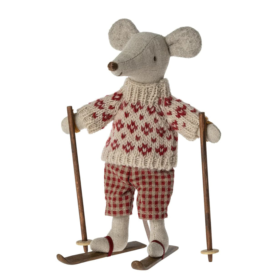 Maileg Winter Mouse Mum with Skis