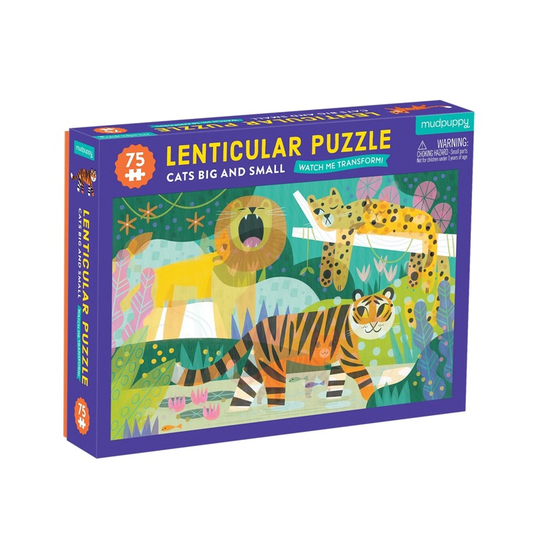 Mudpuppy - Cats Big and Small Lenticular 75 Piece Puzzle