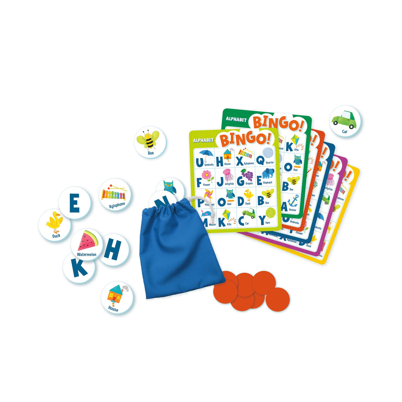 Peaceable Kingdom Alphabet Bingo game - contents