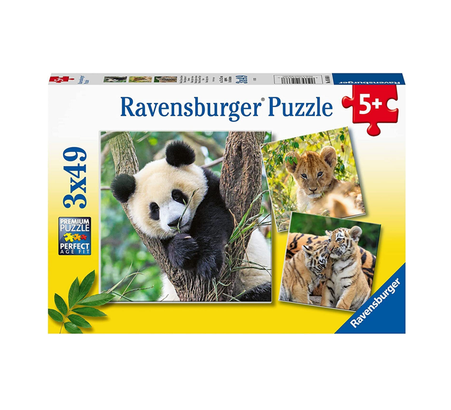 Ravensburger - Panda, Lion and Tiger 3 x 49 Pc Puzzle