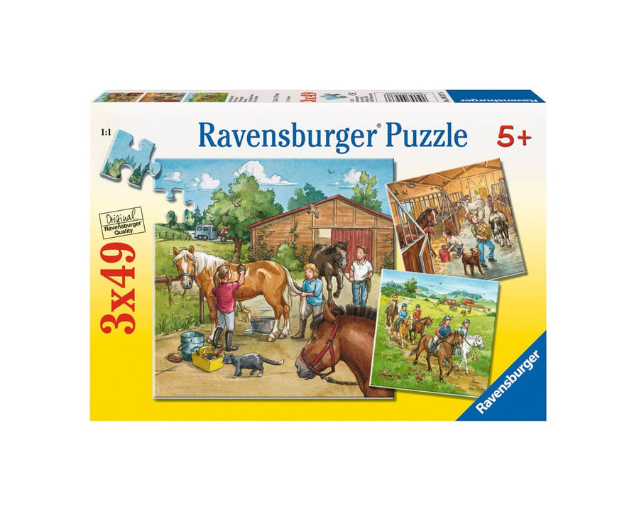 Ravensburger - A Day With Horses 3 X 49 Pc Puzzle