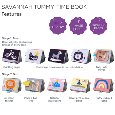 Taf Toys - Savannah Tummy-Time Development Book