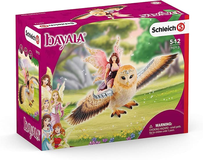 Schleich Bayala 70713 Fairy in Flight on Glam Owl - box