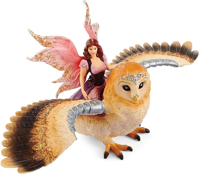Schleich Bayala 70713 Fairy in Flight on Glam Owl