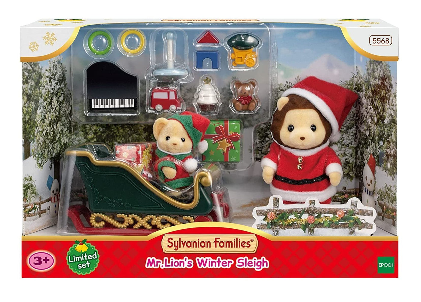 Sylvanian Families 5568 Mr Lions Winter Sleigh in box