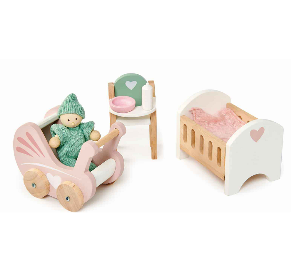 Tender Leaf Toys - Dovetail Dolls House Nursery Set