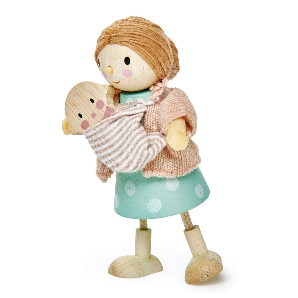 Tender Leaf Toys Wooden Doll Set - Mrs Goodwood and Baby