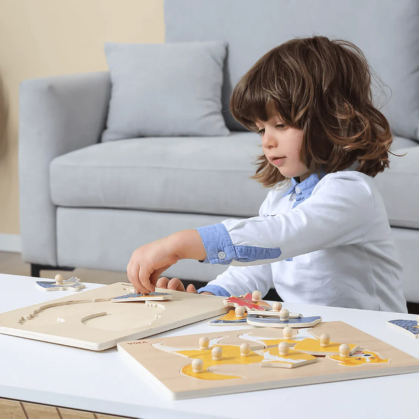 Viga - Montessori Puzzle with Knobs - Giraffe