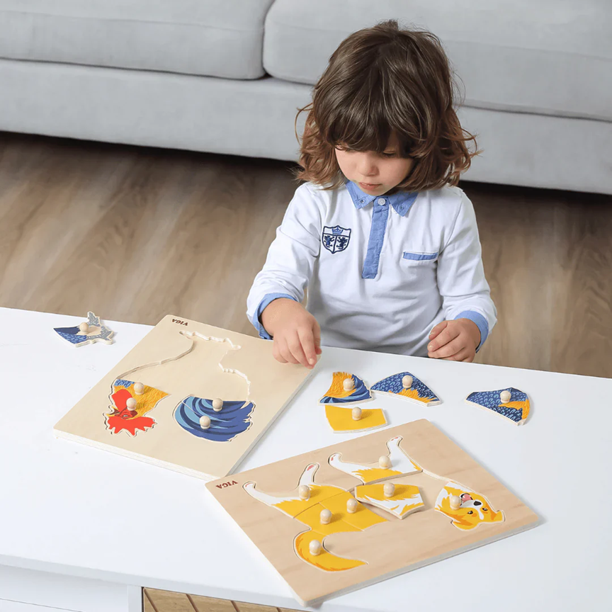 Viga - Montessori Puzzle with Knobs - Cat