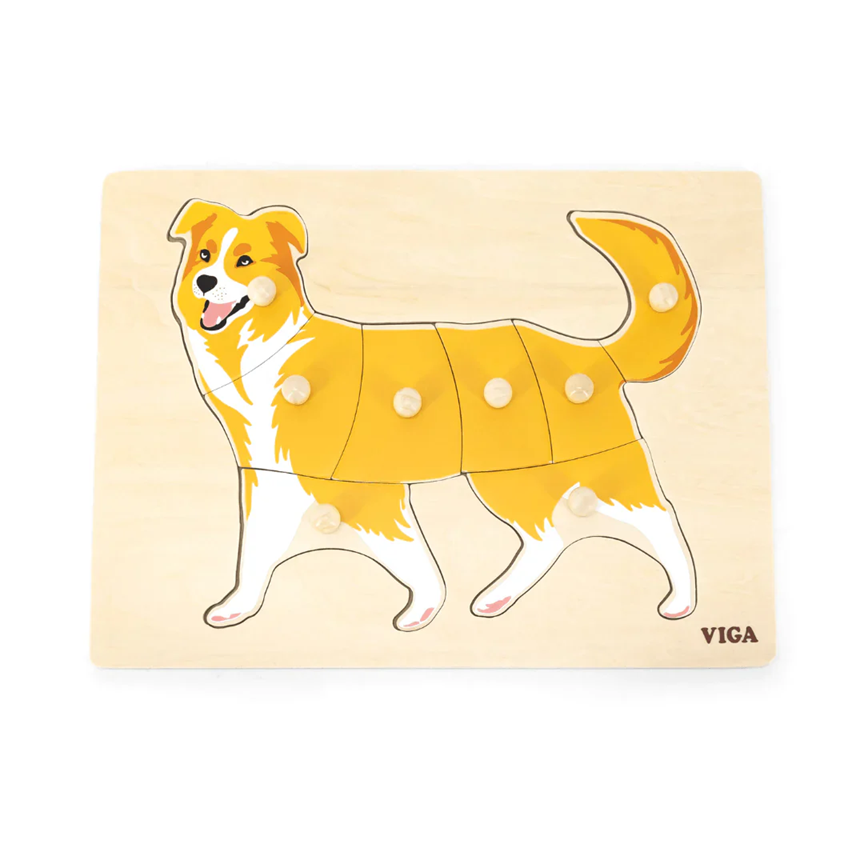 Viga - Montessori Puzzle with Knobs - Dog