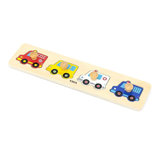 Viga - 4 Piece Wooden Puzzle - Vehicles